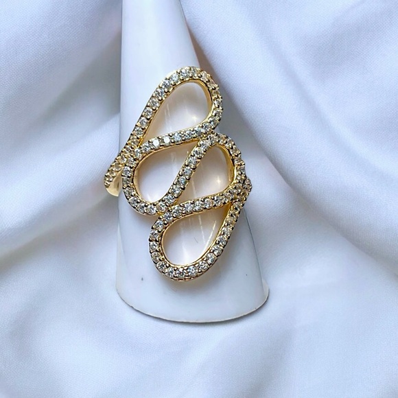 🌺Gold 925 CZ Swirl Ring - Picture 4 of 10